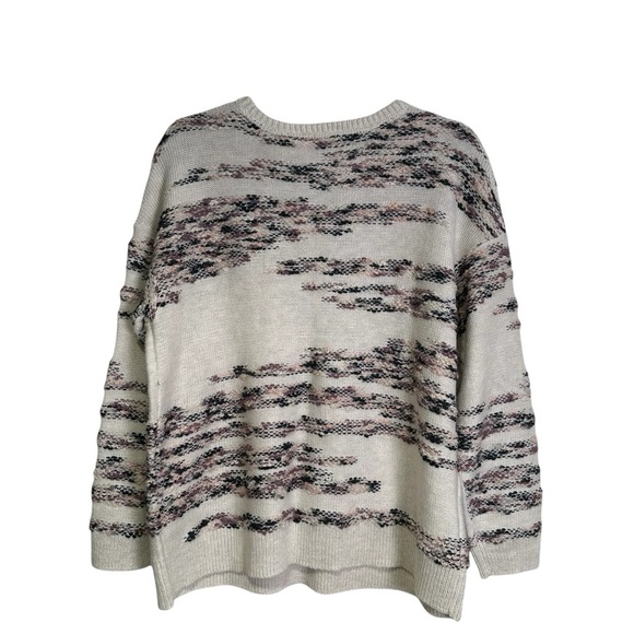 J. Jill Pure Jill Sz Large Petite Cream Multicolored Intarsia Sweater - Picture 2 of 5